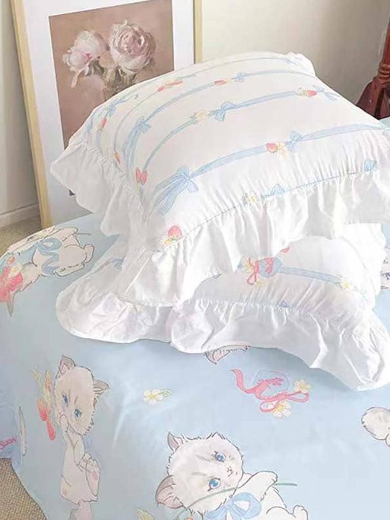 Girly Ruffle Throw Pillow Cover