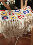 Granny Square Crochet Blanket With Tassels
