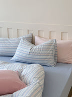 Harbor Stripe Cotton Seersucker Duvet Cover Set original reference image 2