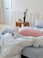 Harbor Stripe Cotton Seersucker Duvet Cover Set original reference image 4