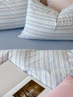 Harbor Stripe Cotton Seersucker Duvet Cover Set original reference image 5