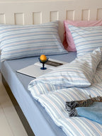 Harbor Stripe Cotton Seersucker Duvet Cover Set original reference image 7