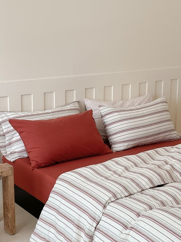 Harbor Stripe Cotton Seersucker Duvet Cover Set original reference image 9