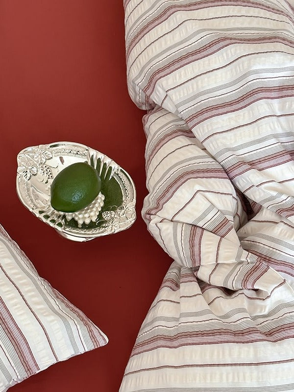 Harbor Stripe Cotton Seersucker Duvet Cover Set original reference image 13