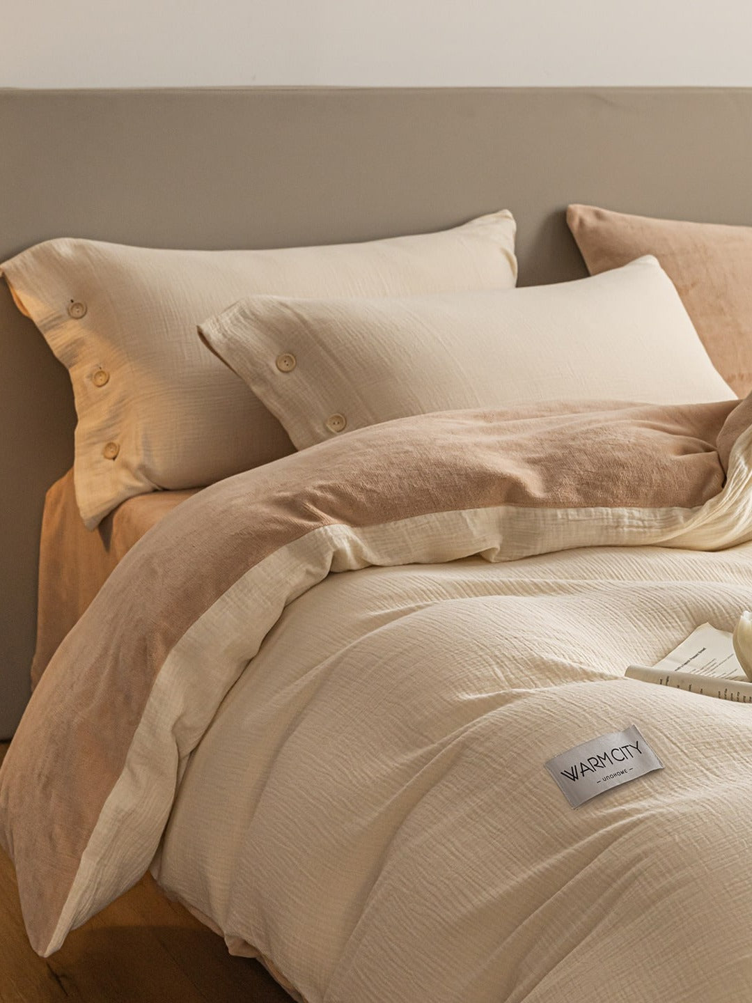 Haven Cotton Muslin Duvet Cover Set original reference image 12