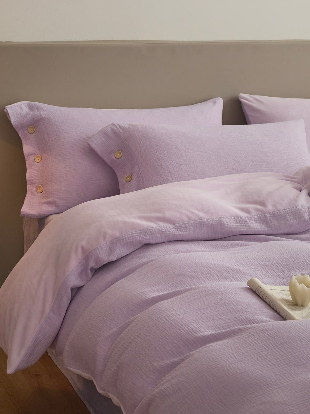 Haven Cotton Muslin Duvet Cover Set original reference image 30