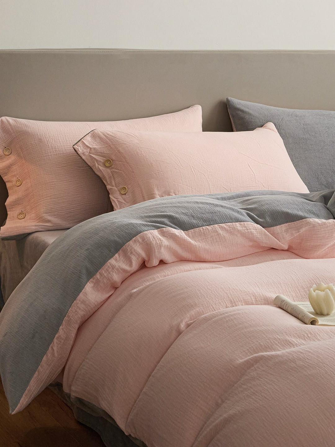 Haven Cotton Muslin Duvet Cover Set original reference image 36