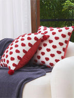 Heart Tufted Throw Pillow with Pom-pom