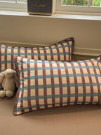Heritage Grid Brushed Cotton Duvet Cover Set original reference image 7