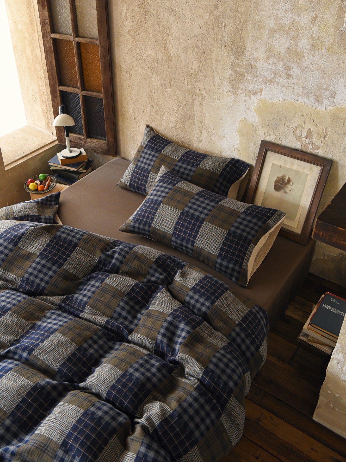 Heritage Patchwork Plaid Cotton Muslin Duvet Cover original reference image 4