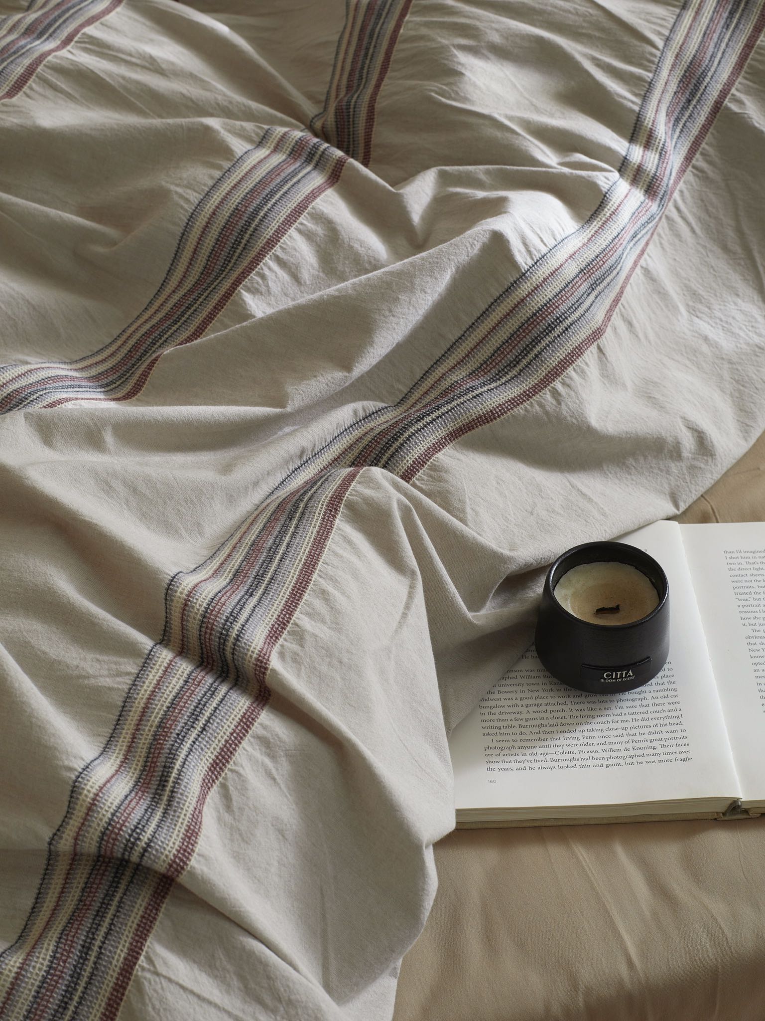 Heritage Stripe Cotton Jacquard Duvet Cover - Clay original reference image 7