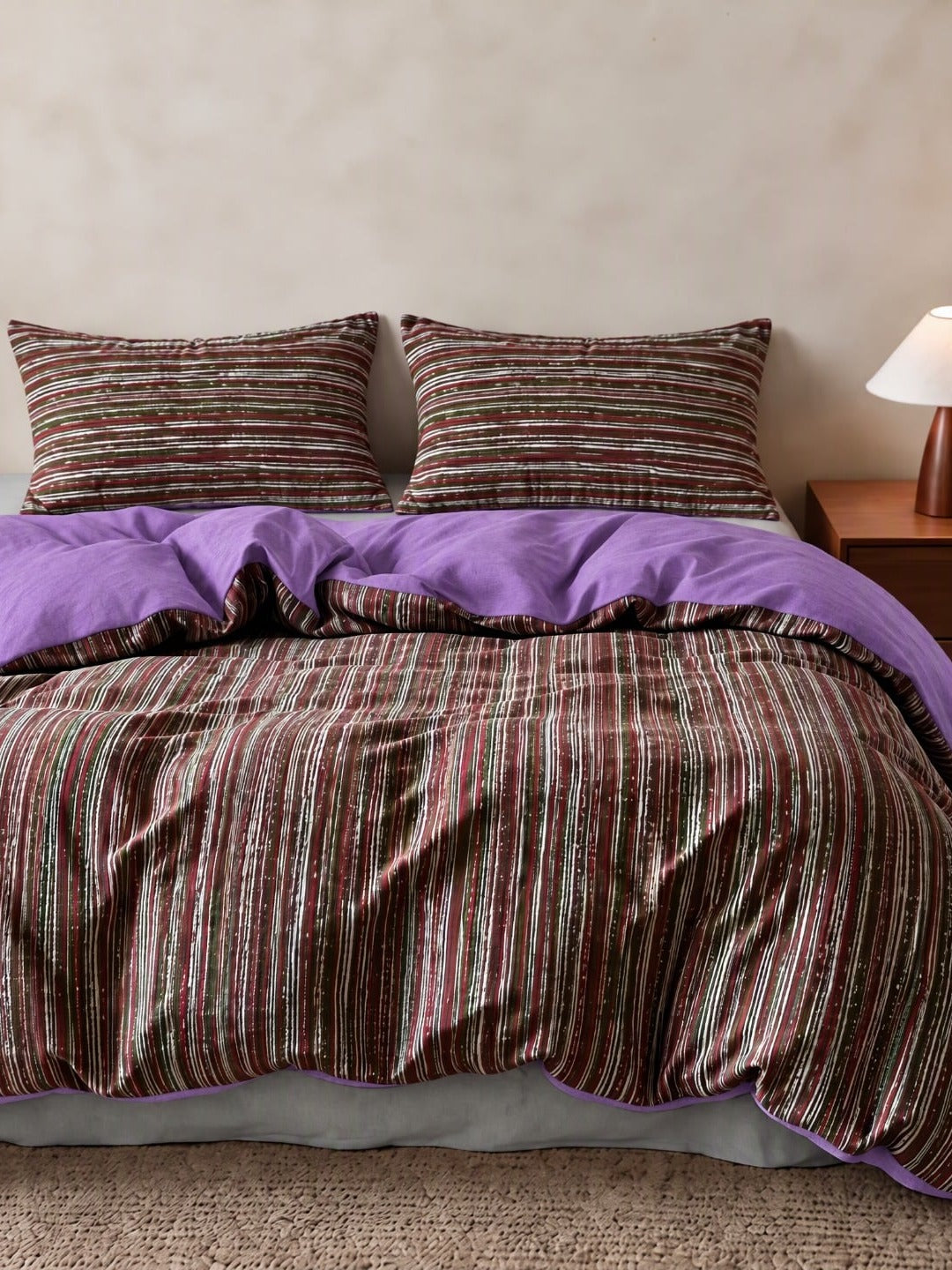 Heritage Stripe Cotton Jersey Duvet Cover Set original reference image 1