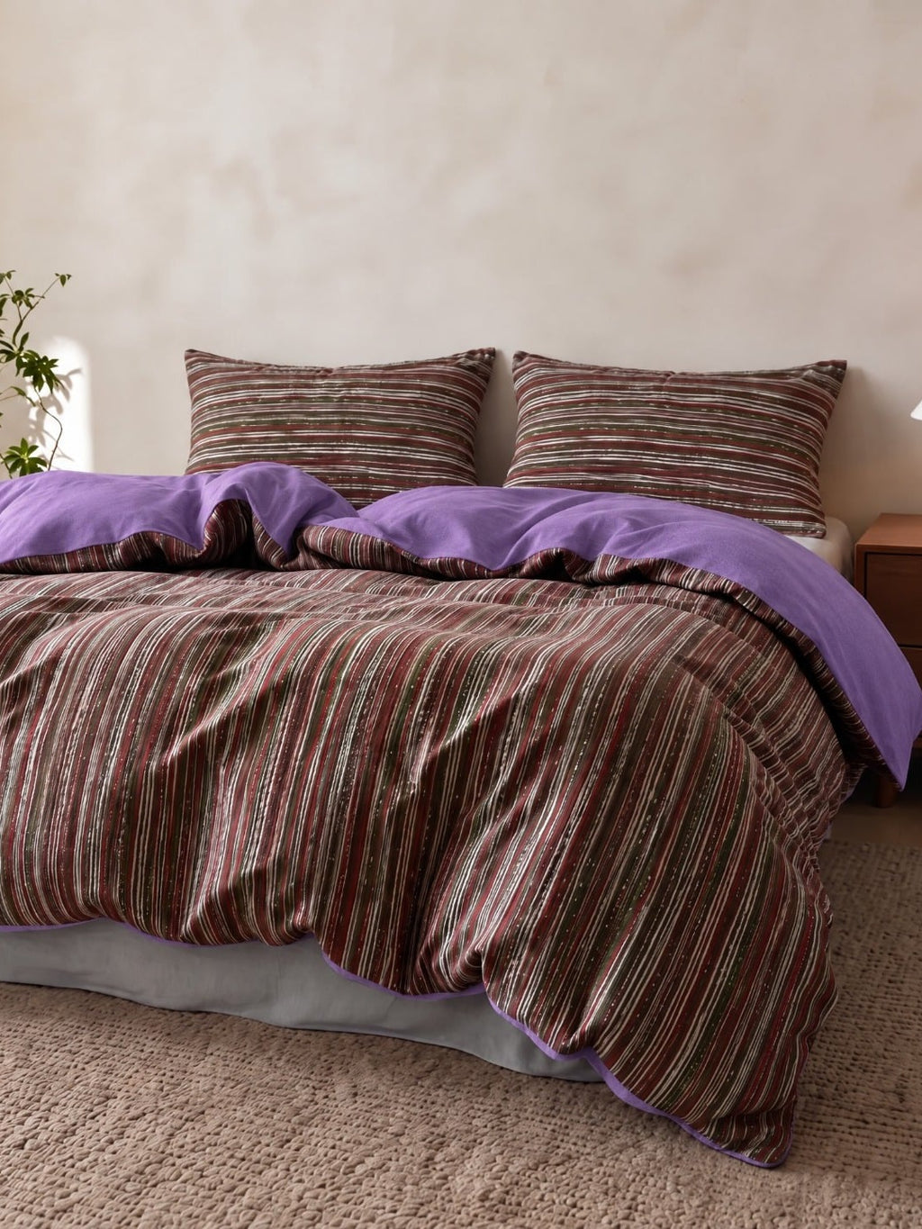 Heritage Stripe Cotton Jersey Duvet Cover Set original reference image 3