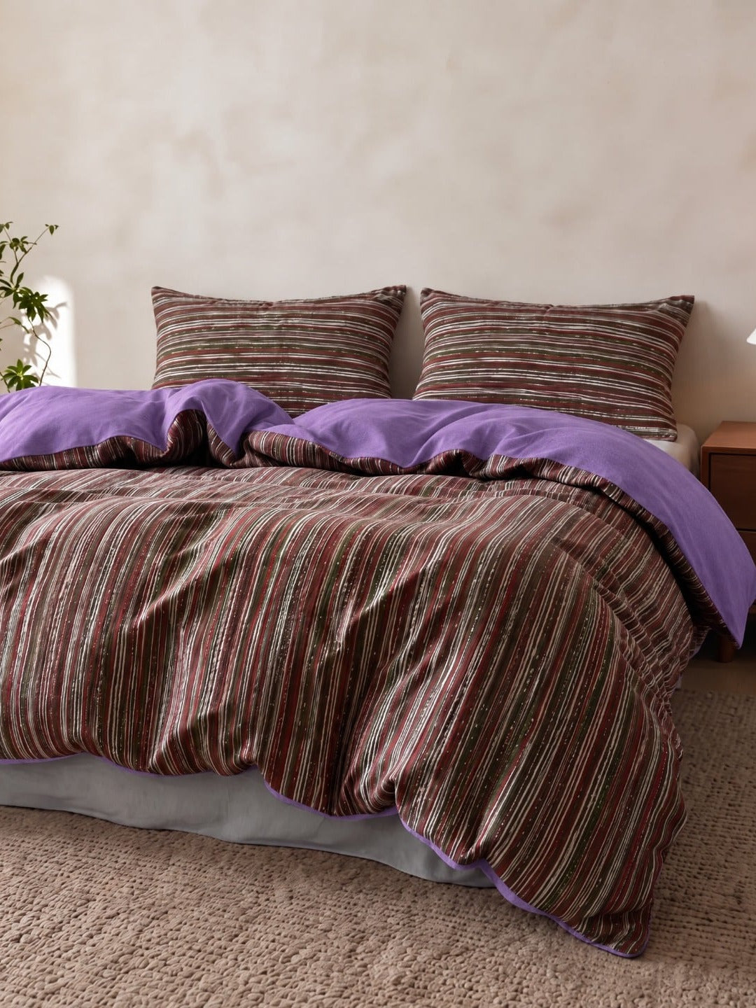 Heritage Stripe Cotton Jersey Duvet Cover Set original reference image 3