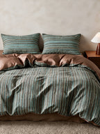 Heritage Stripe Cotton Jersey Duvet Cover Set original reference image 7