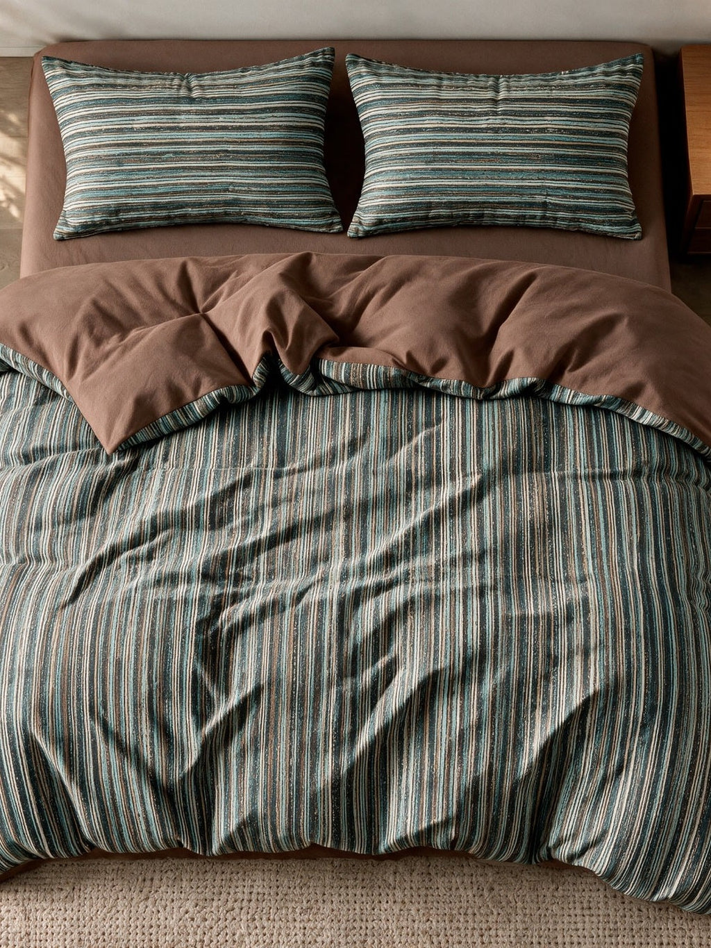 Heritage Stripe Cotton Jersey Duvet Cover Set original reference image 9