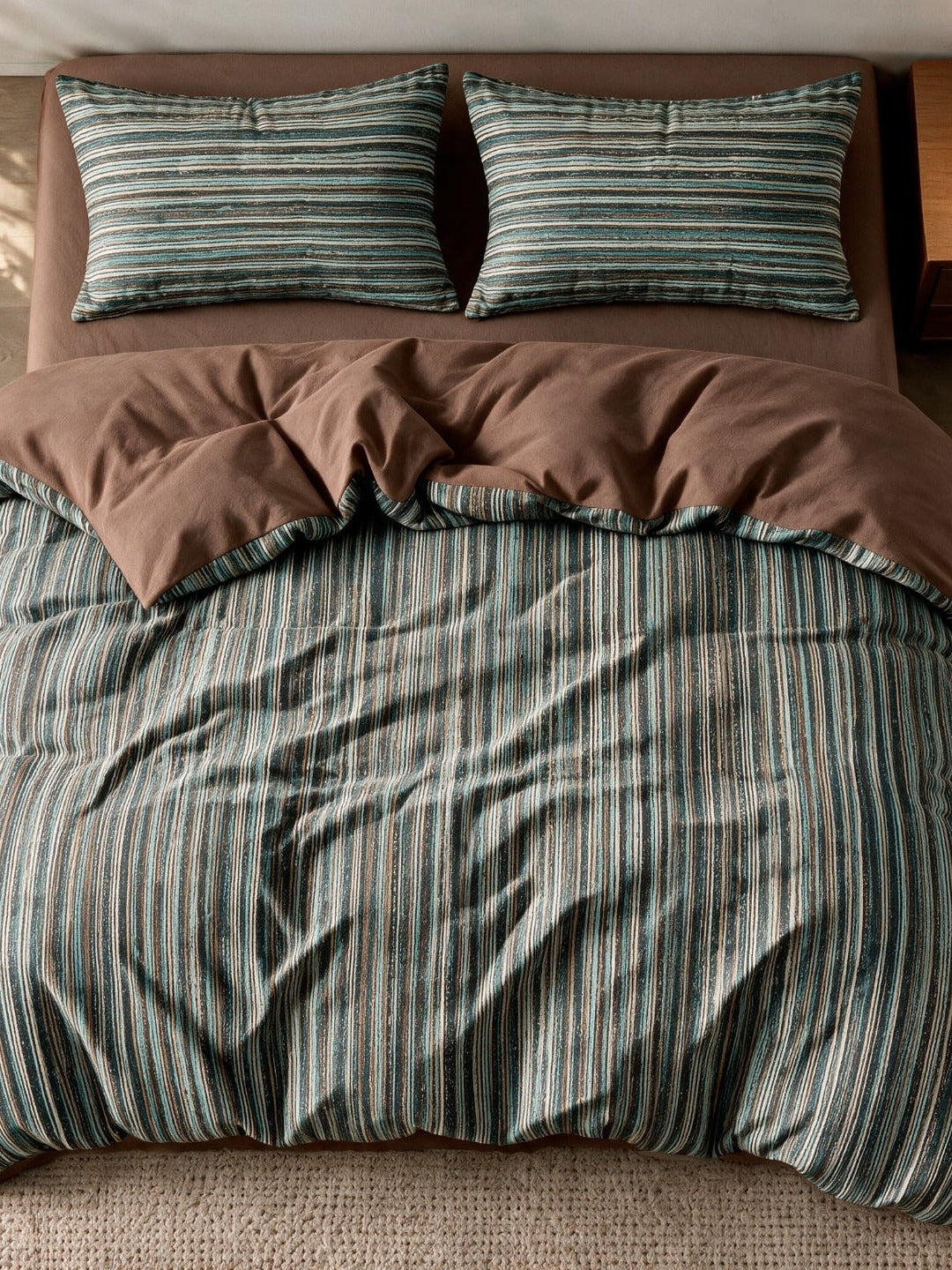 Heritage Stripe Cotton Jersey Duvet Cover Set original reference image 9