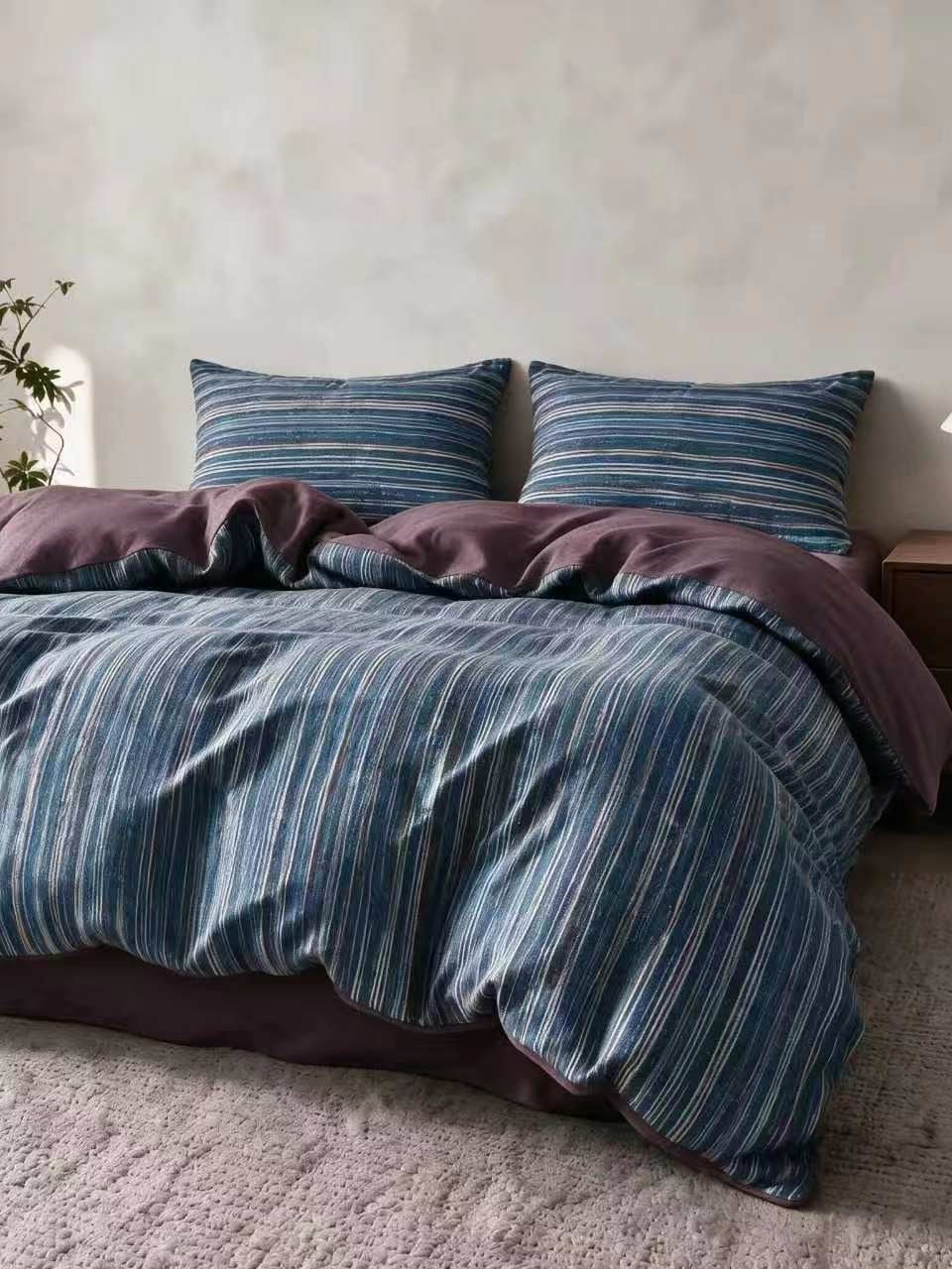 Heritage Stripe Cotton Jersey Duvet Cover Set original reference image 14