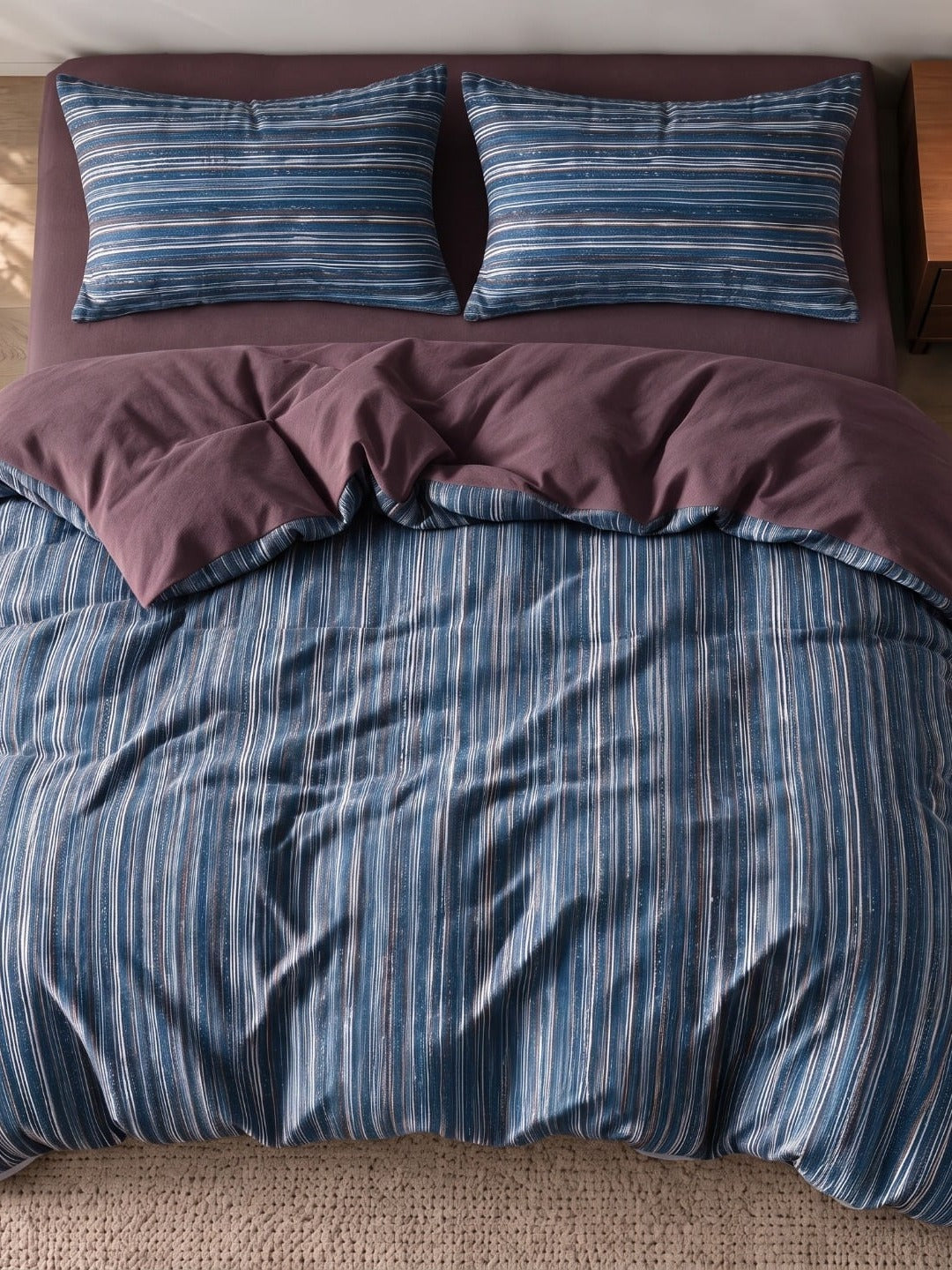 Heritage Stripe Cotton Jersey Duvet Cover Set original reference image 17