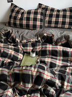 Holiday Plaid Washed Cotton Duvet Cover Set original reference image 1