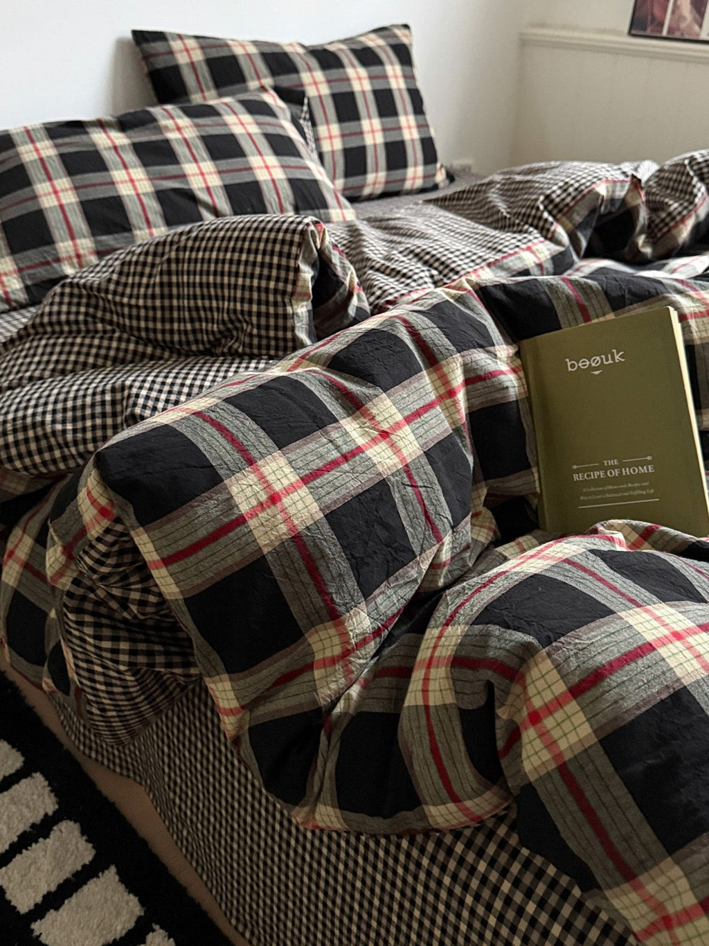 Holiday Plaid Washed Cotton Duvet Cover Set original reference image 2