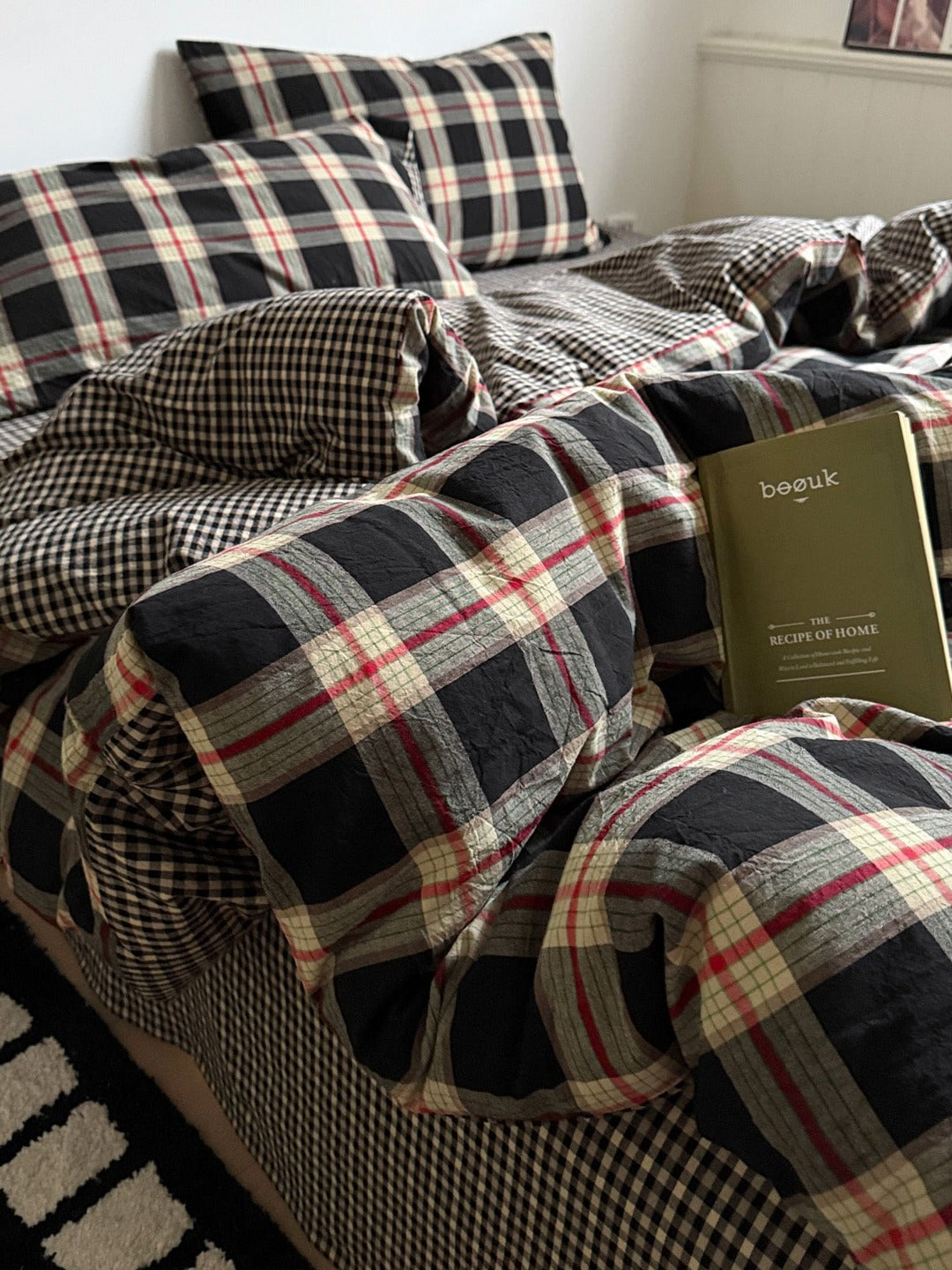 Holiday Plaid Washed Cotton Duvet Cover Set original reference image 2