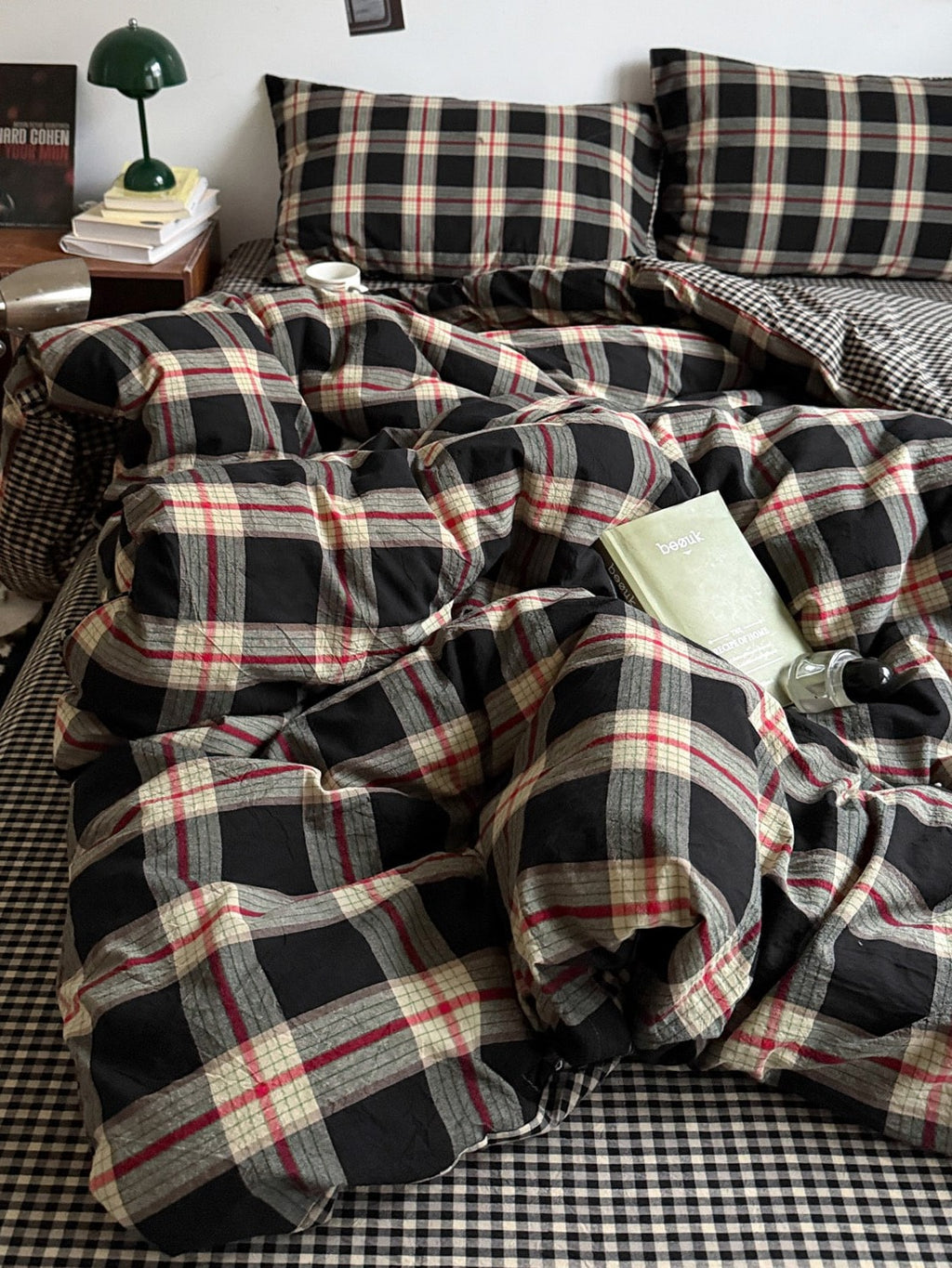 Holiday Plaid Washed Cotton Duvet Cover Set original reference image 4