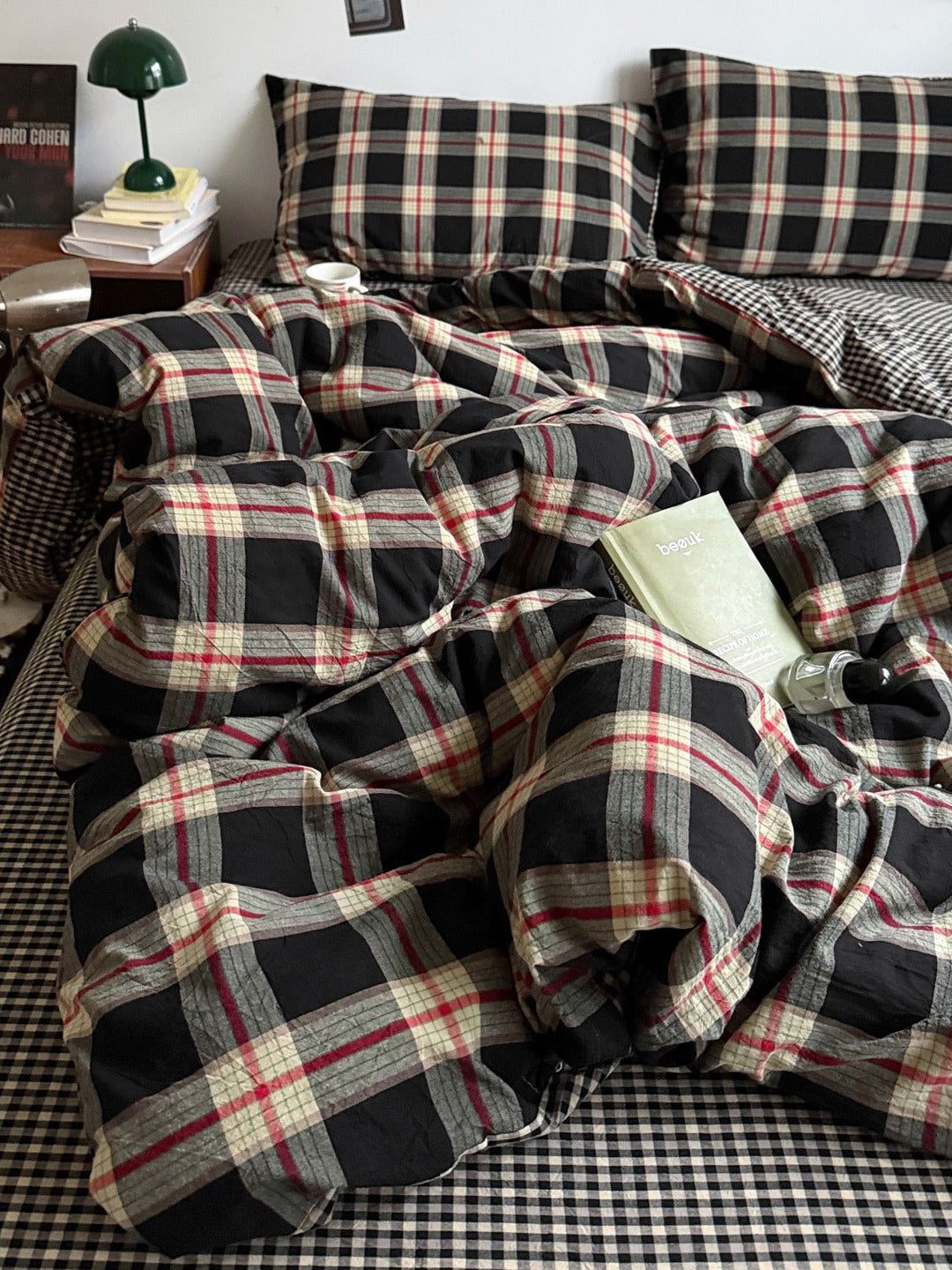 Holiday Plaid Washed Cotton Duvet Cover Set original reference image 4