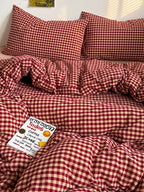 Holiday Plaid Washed Cotton Duvet Cover Set original reference image 7