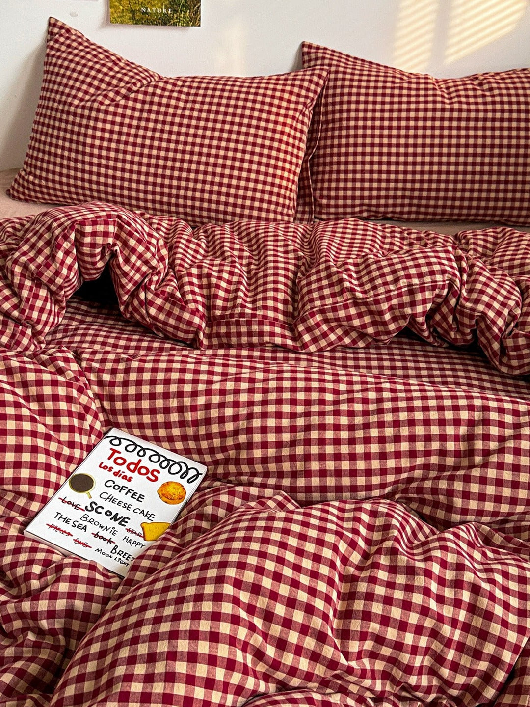 Holiday Plaid Washed Cotton Duvet Cover Set original reference image 7