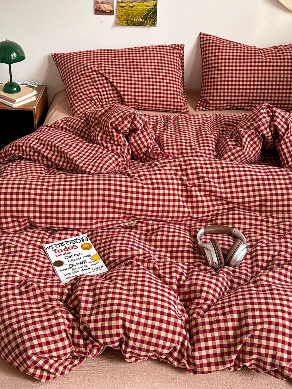 Holiday Plaid Washed Cotton Duvet Cover Set original reference image 8