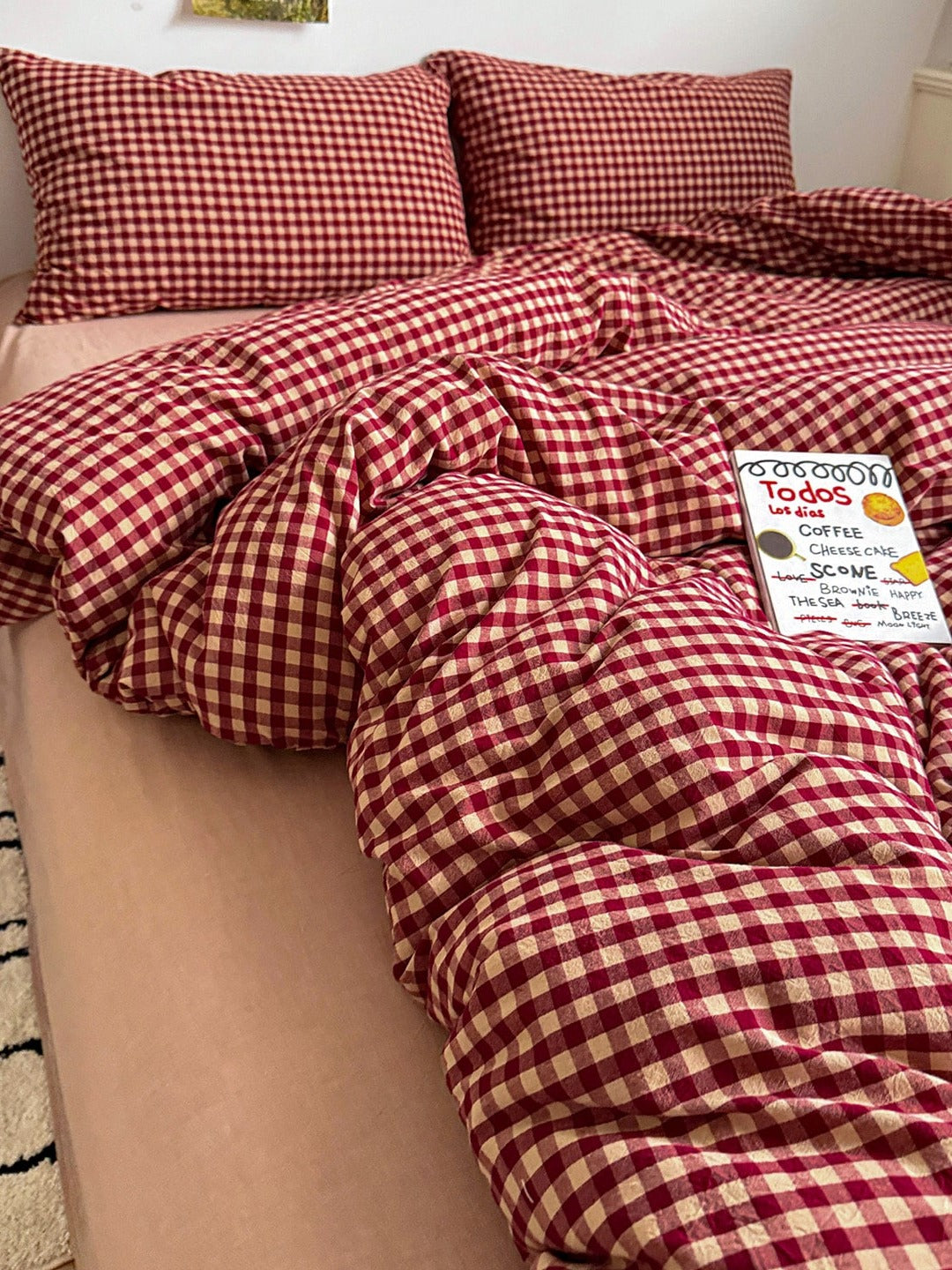 Holiday Plaid Washed Cotton Duvet Cover Set original reference image 9