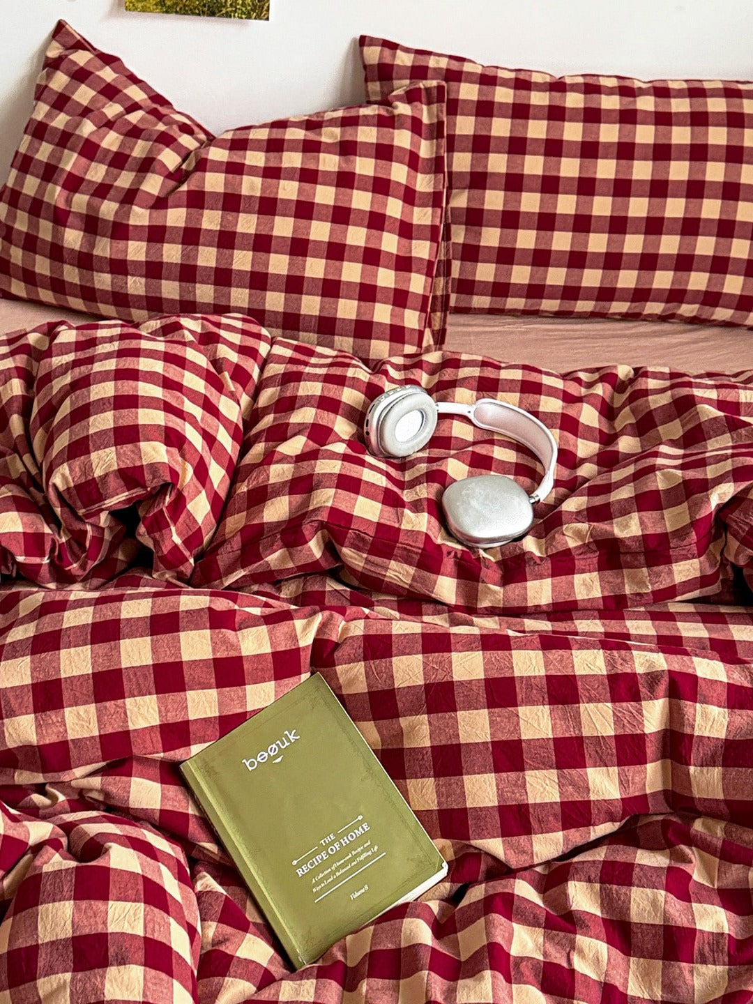 Holiday Plaid Washed Cotton Duvet Cover Set original reference image 13