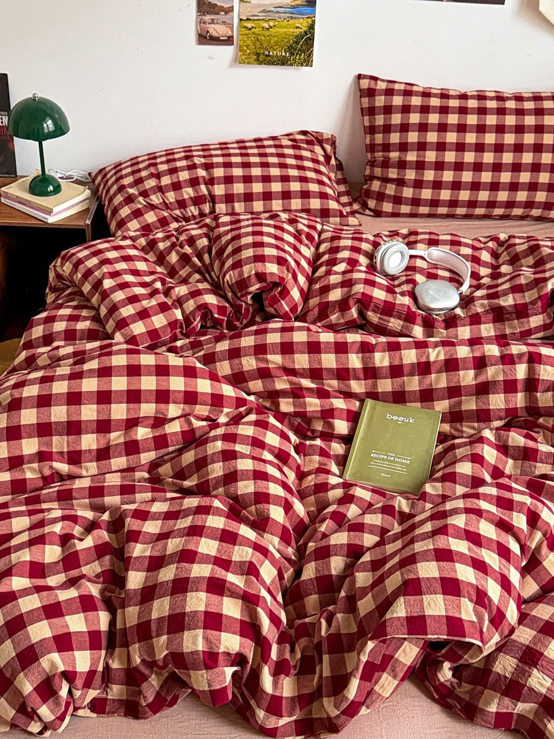 Holiday Plaid Washed Cotton Duvet Cover Set original reference image 14