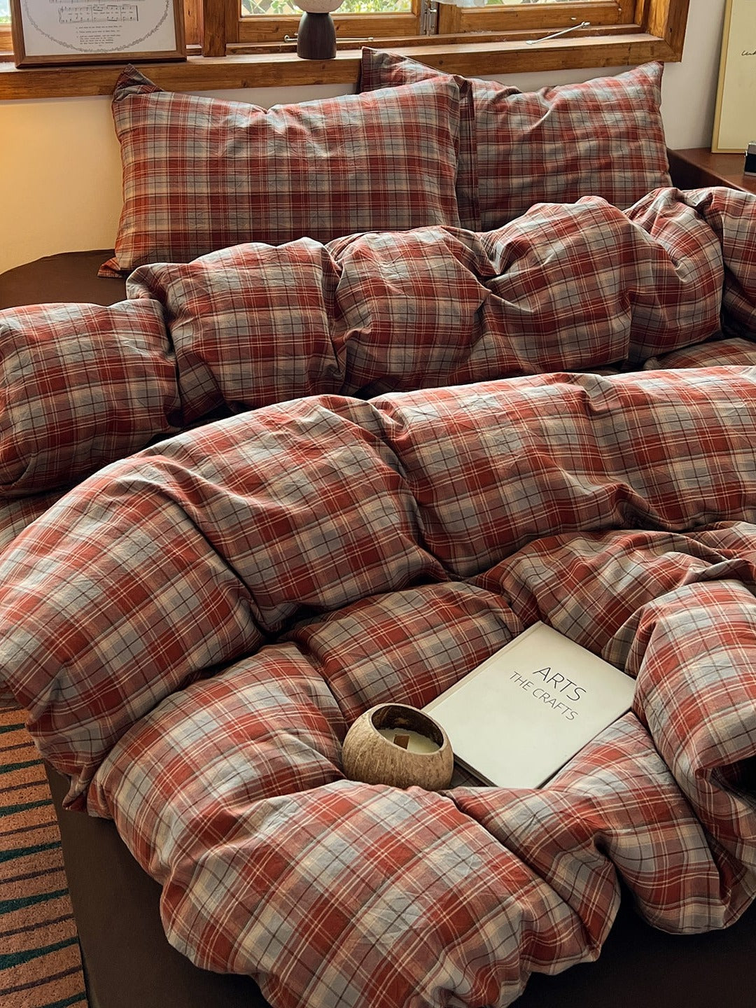 Holiday Plaid Washed Cotton Duvet Cover Set original reference image 19