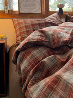 Holiday Plaid Washed Cotton Duvet Cover Set original reference image 21