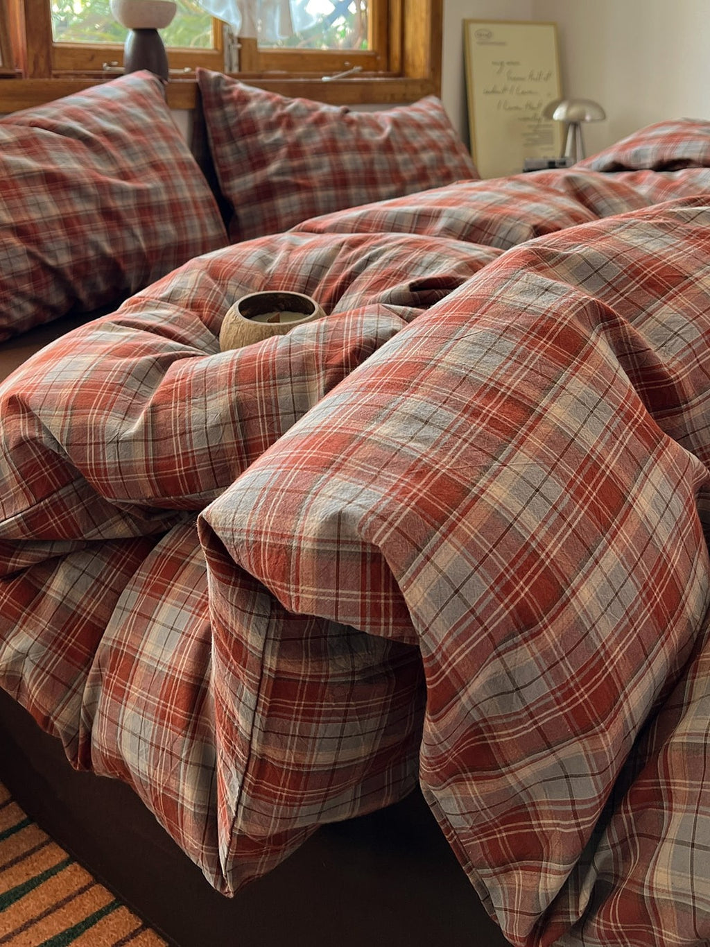 Holiday Plaid Washed Cotton Duvet Cover Set original reference image 24