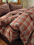 Holiday Plaid Washed Cotton Duvet Cover Set original reference image 24