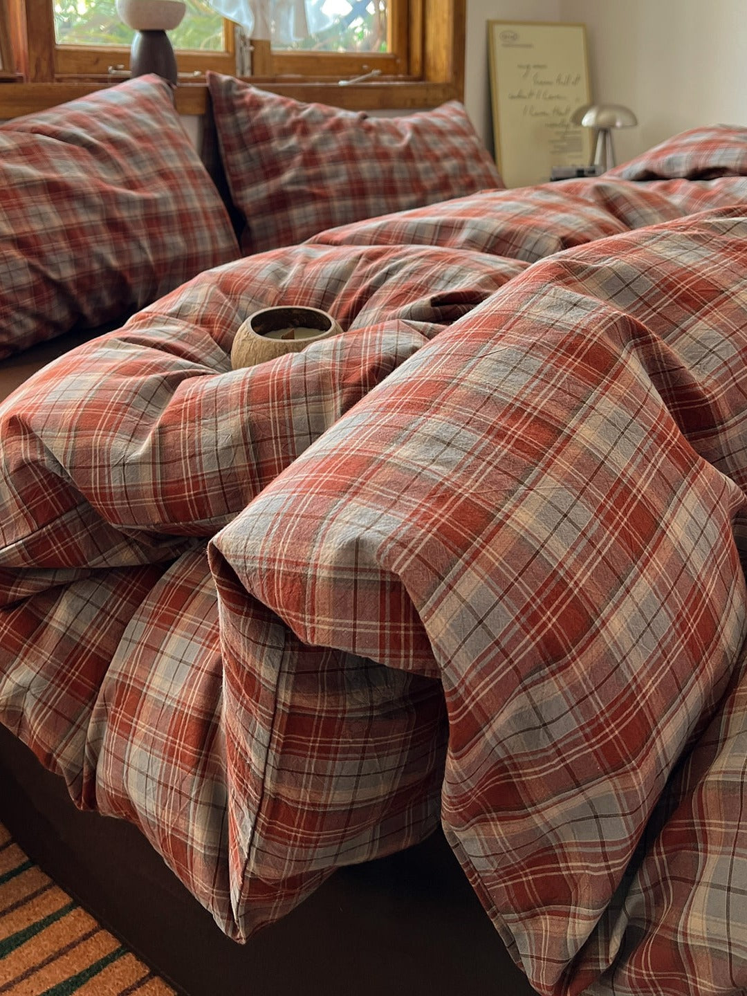 Holiday Plaid Washed Cotton Duvet Cover Set original reference image 24