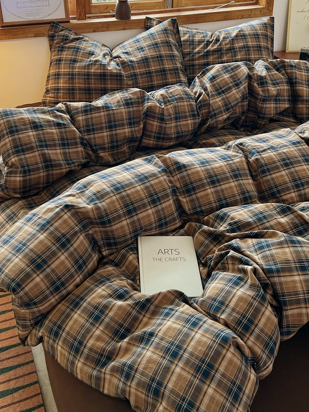 Holiday Plaid Washed Cotton Duvet Cover Set original reference image 25