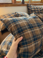 Holiday Plaid Washed Cotton Duvet Cover Set original reference image 26