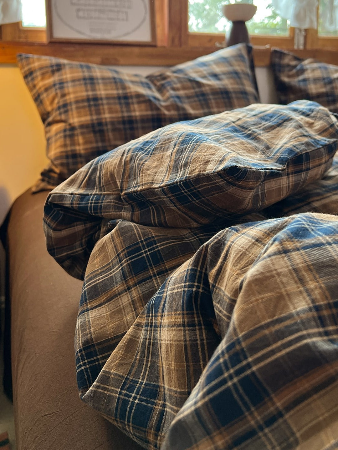 Holiday Plaid Washed Cotton Duvet Cover Set original reference image 27