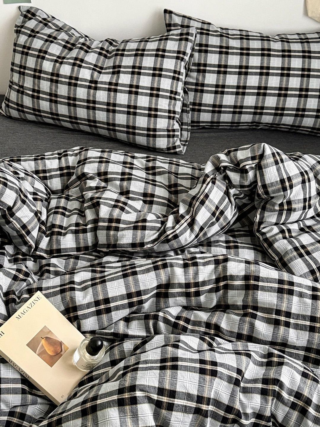 Holiday Plaid Washed Cotton Duvet Cover Set original reference image 31
