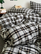 Holiday Plaid Washed Cotton Duvet Cover Set original reference image 34