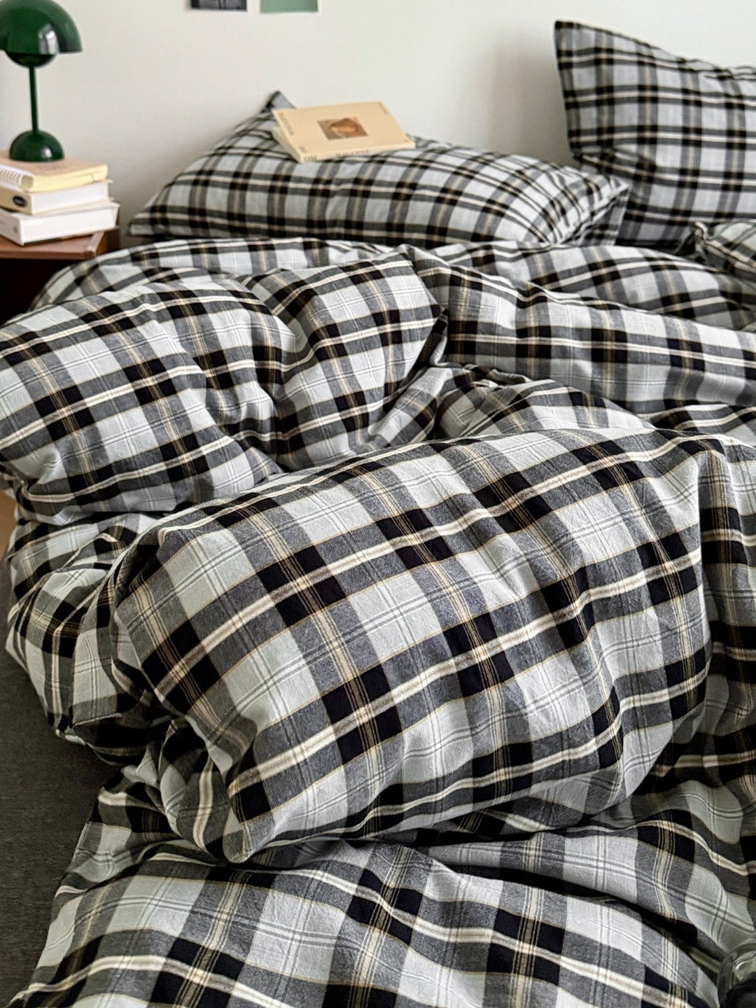 Holiday Plaid Washed Cotton Duvet Cover Set original reference image 34