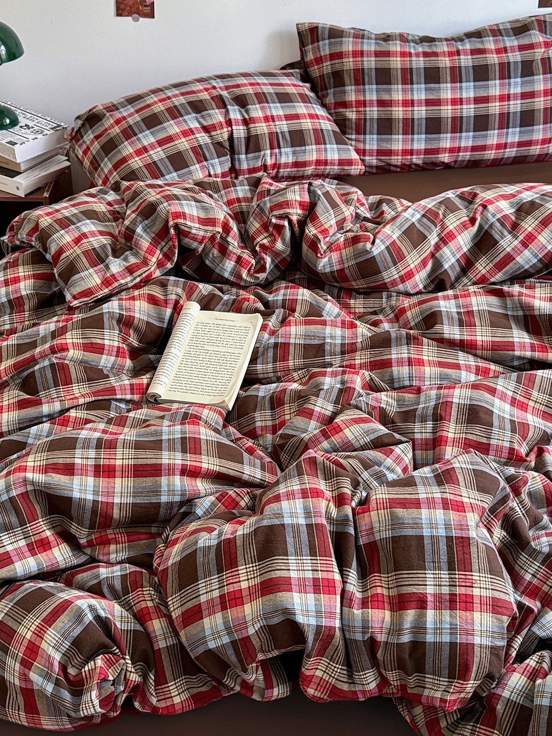 Holiday Plaid Washed Cotton Duvet Cover Set original reference image 38