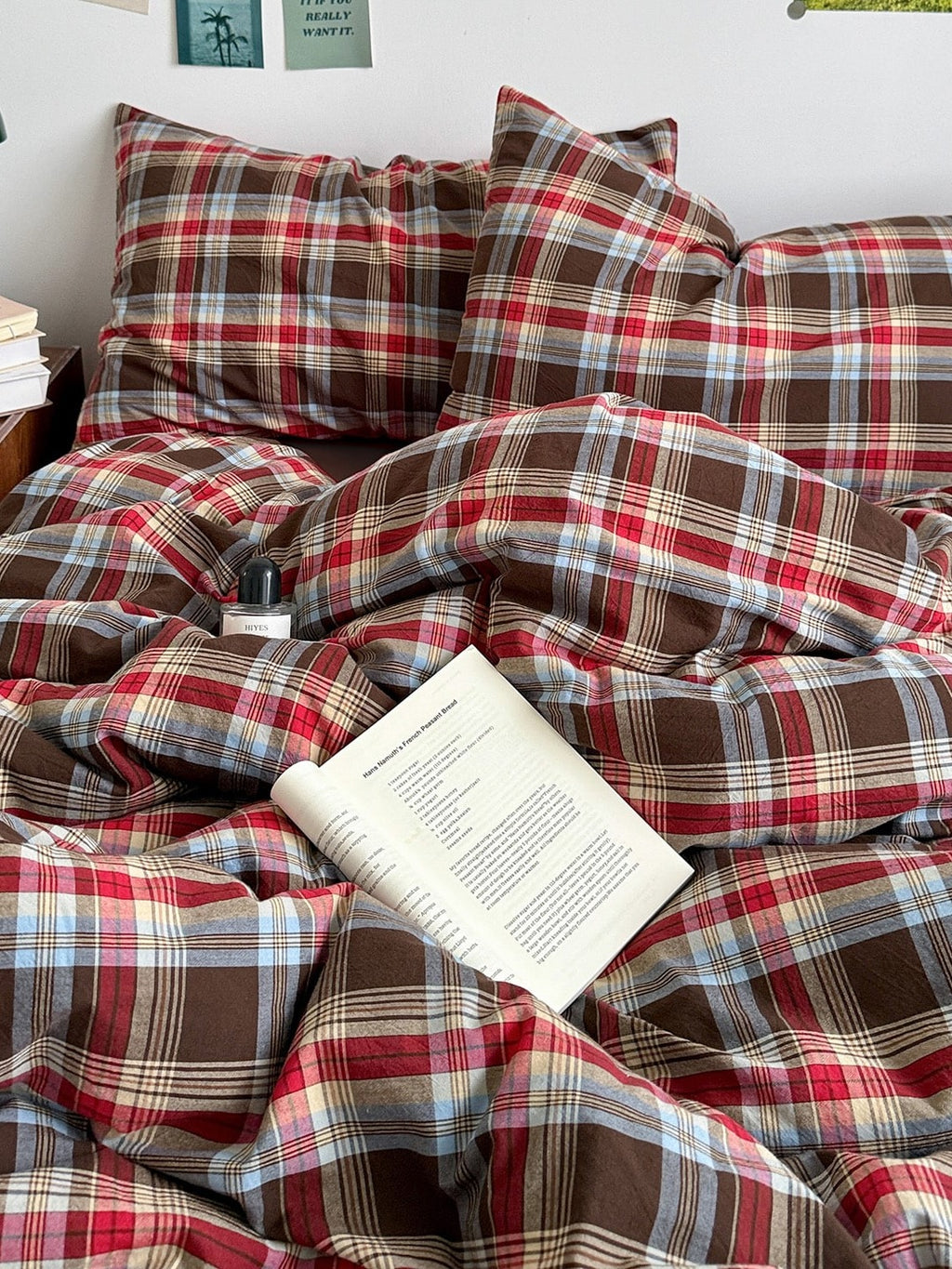 Holiday Plaid Washed Cotton Duvet Cover Set original reference image 39