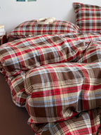 Holiday Plaid Washed Cotton Duvet Cover Set original reference image 40