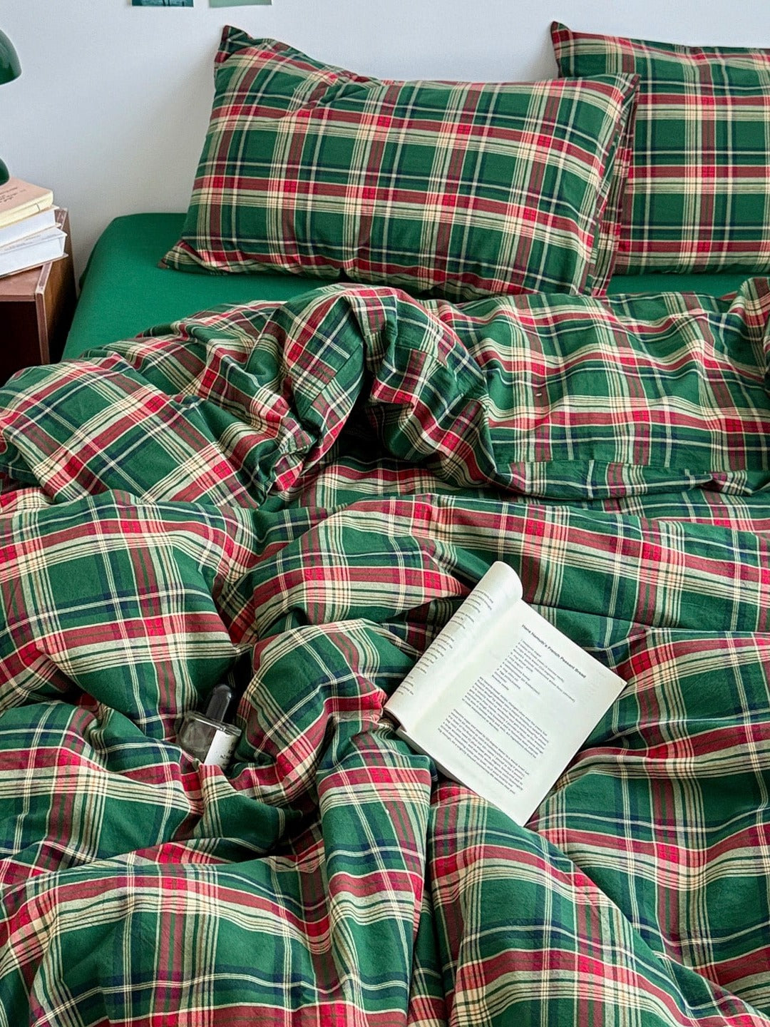 Holiday Plaid Washed Cotton Duvet Cover Set original reference image 43