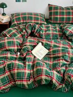 Holiday Plaid Washed Cotton Duvet Cover Set original reference image 44